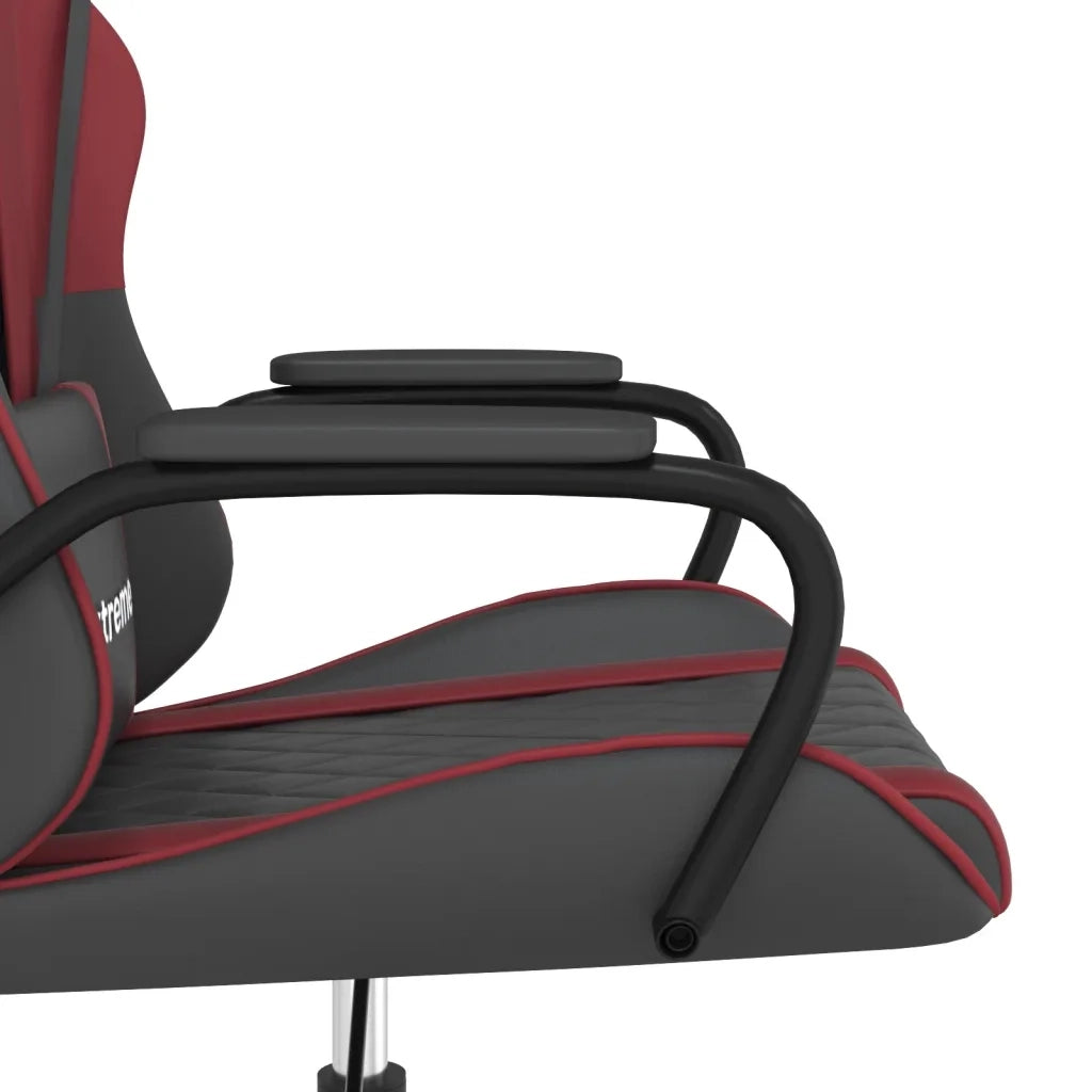 Sedia Gaming | Sedia da e-sports Massaggio Nero e Rosso Vino in Similpelle