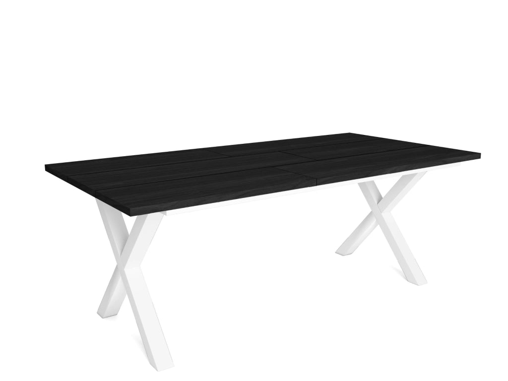 Tavolo da pranzo, 10 posti, 194x90x75cm, Robusto e stabile, struttura e gambe solide, Nero RF1101