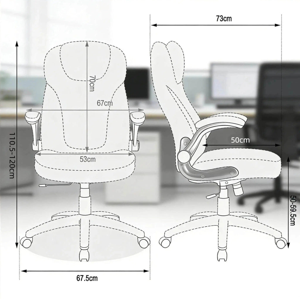 Sedia da ufficio ergonomica marrone in PU e rete, 150 kg