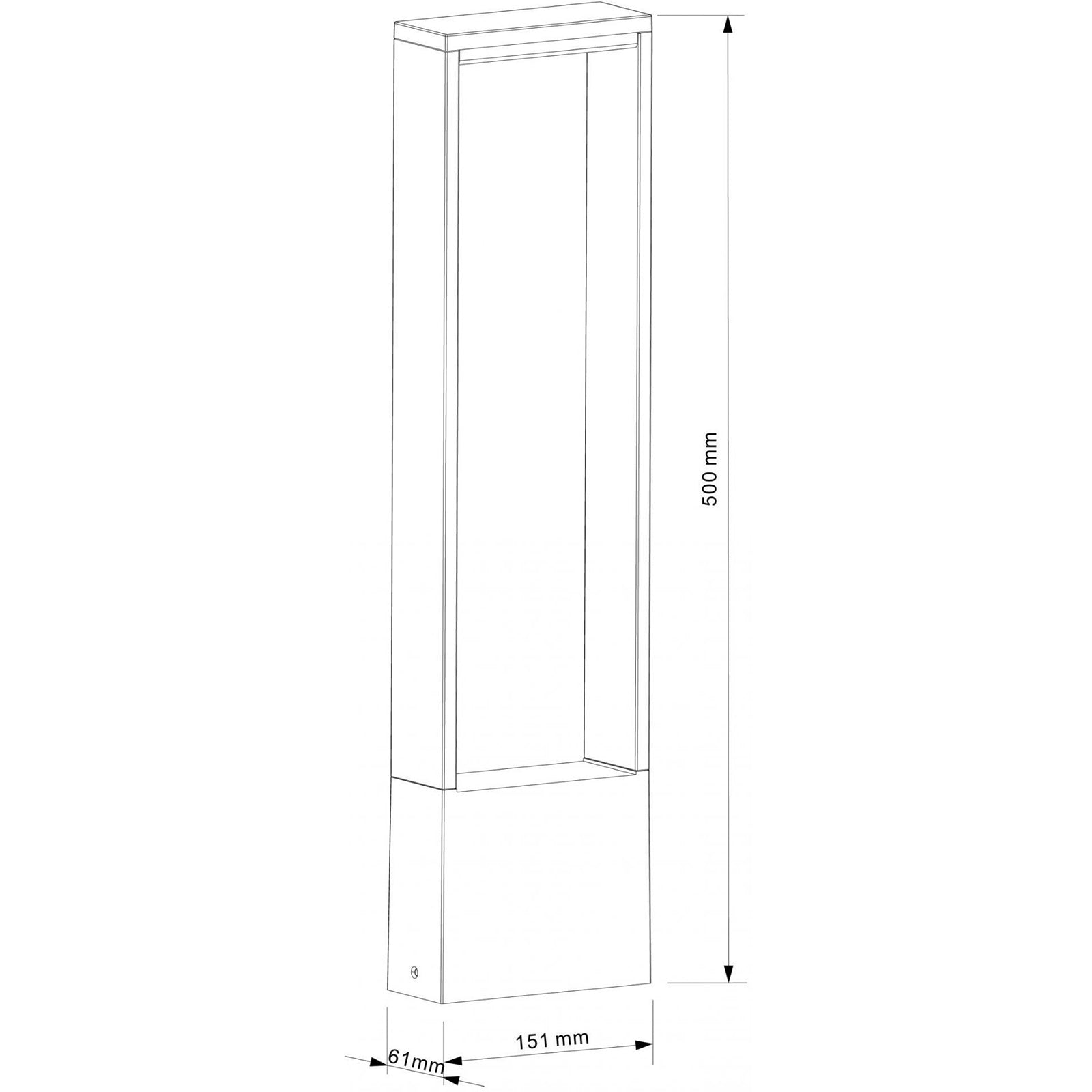 CATA Lampione 50cm moderno LED 4W palo esterno IP54 luce giardino viale sentiero villa 230V MISURA 50CM