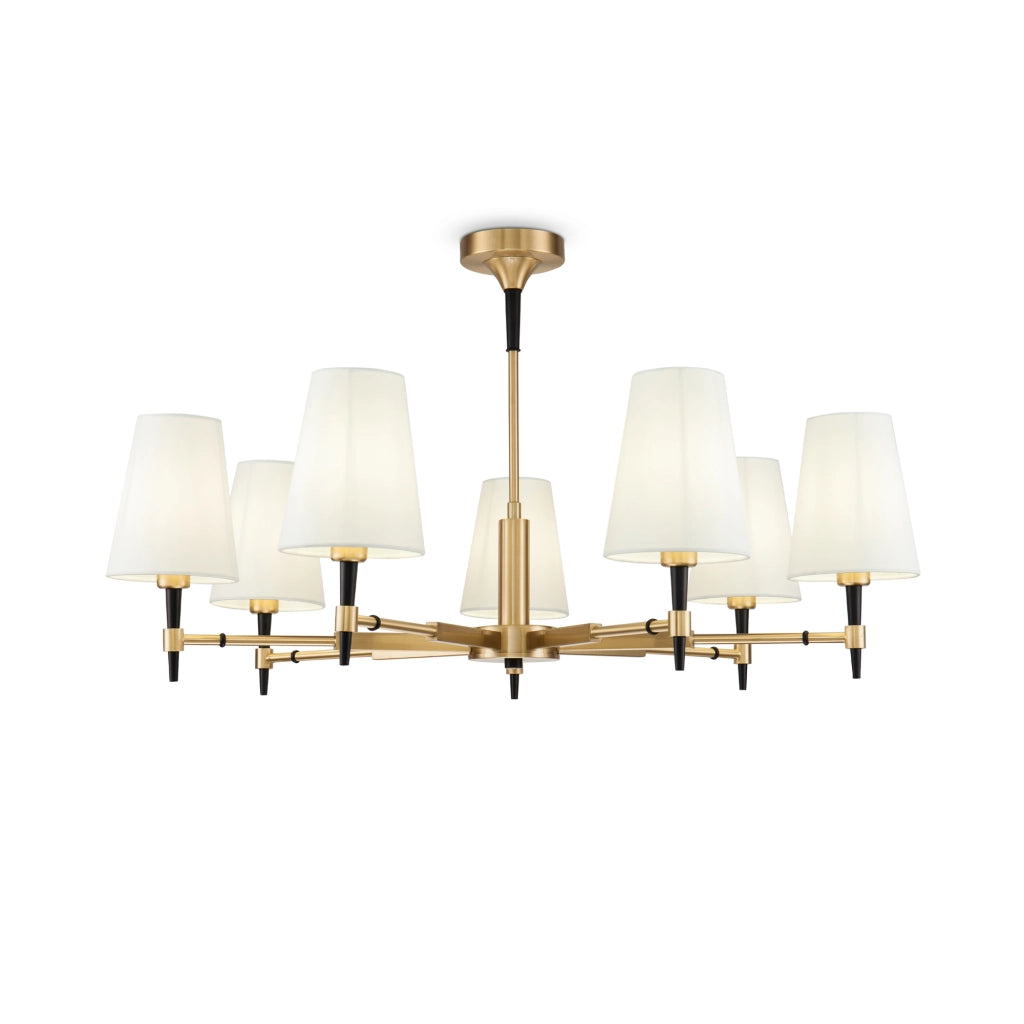 Maytoni Lampadario contemporaneo Zaragoza 7 luci E14 ottone metallo diffusore PVC