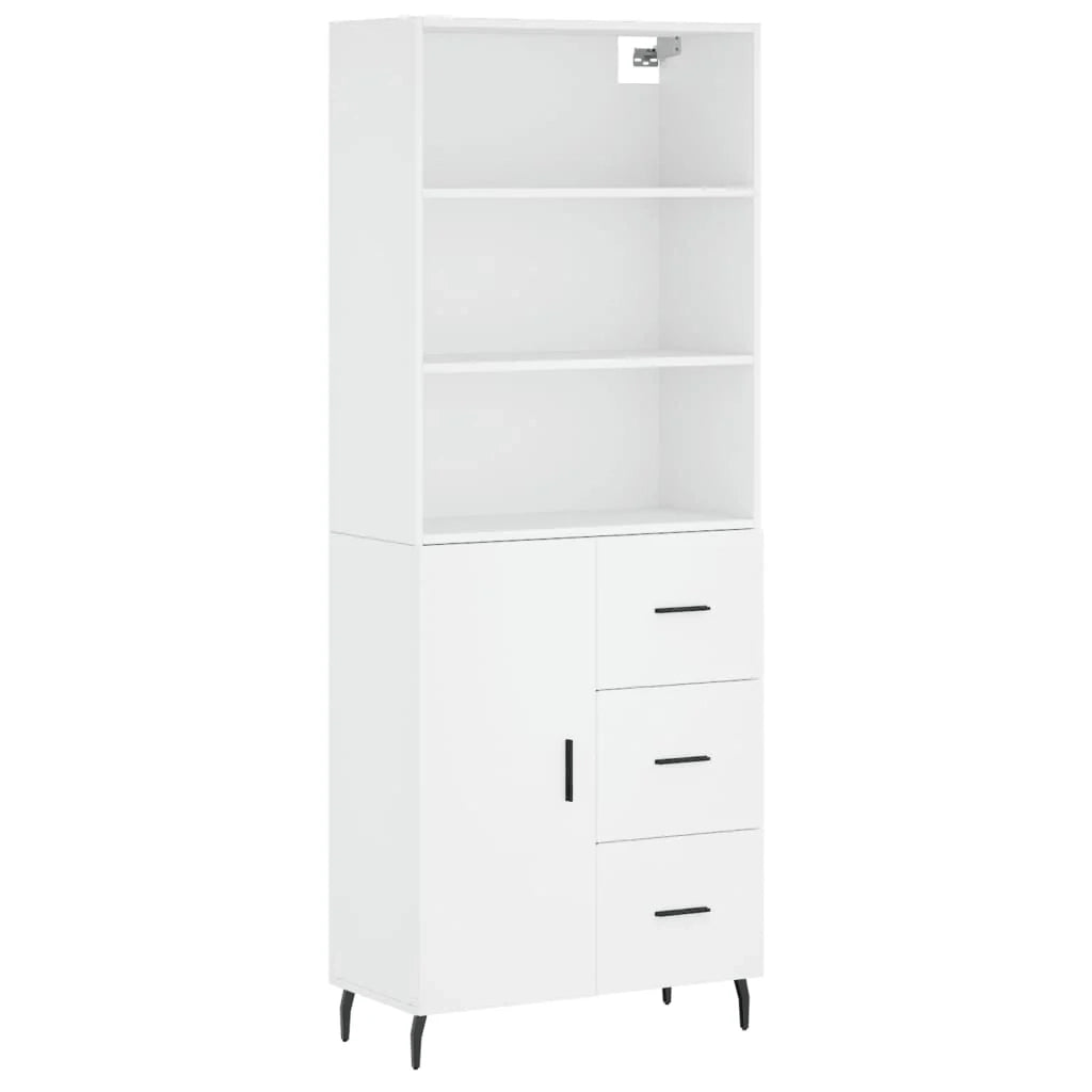 Buffet credenza cassettiera mobiletto mobile contenitore organizer cucina soggiorno salotto alto 69,5 x 34 x 180 cm legno ingegnerizzato bianco 02_0032739