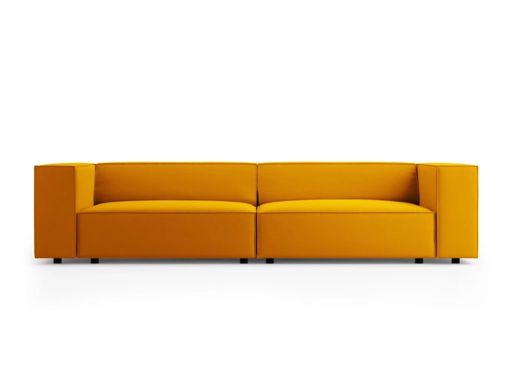 Cosmopolitan Design - Divano "Arendal" 4 posti in velluto giallo 