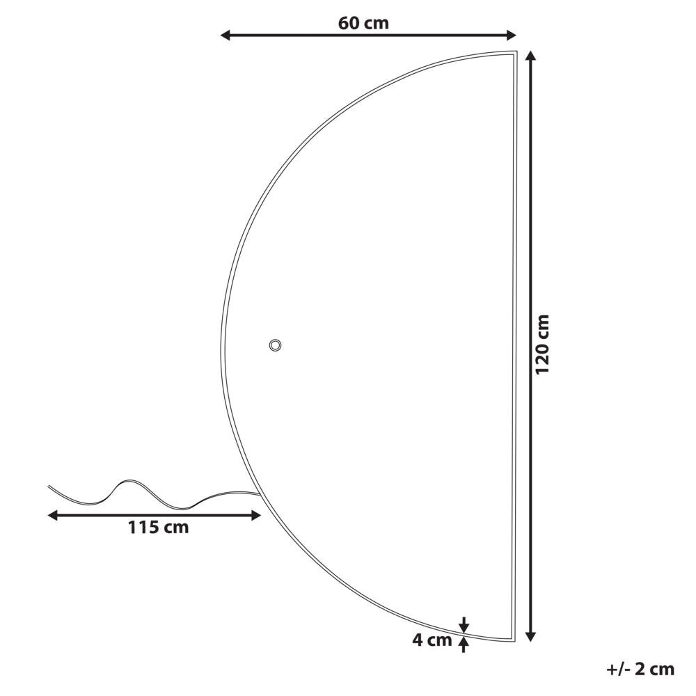 Specchio LED sospeso 60 x 120 cm semicircolare moderno contemporaneo per il bagno Vanity montato a parete per il trucco in camera da letto