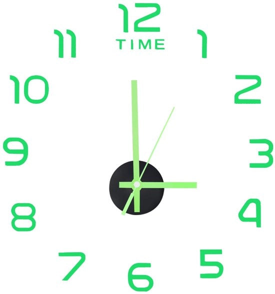 Decorativa Orologio da Parete in 3D con Numeri Romani, con Demping, con Diametro 40 cm, in Acrilico per Camera da Letto, Cucina, Ufficio (Luminous-A023)