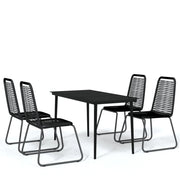 Set da Pranzo da Giardino 5 pz | Set Salotto da Giardino Nero