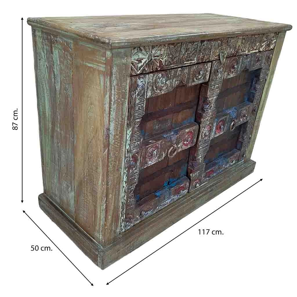 Credenza in legno fatta a mano 117x50x87h cm