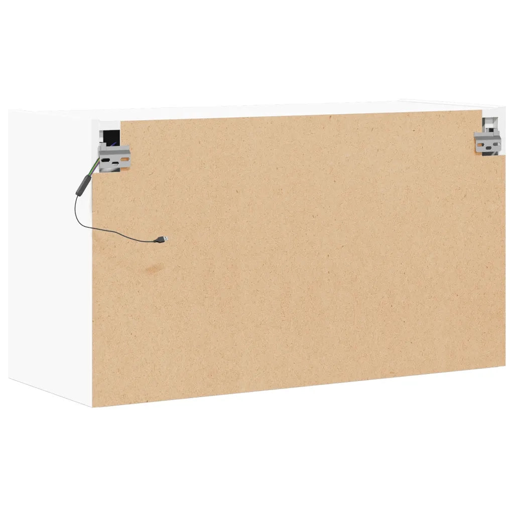 vidaXL Mobile TV a Parete con Luci LED Bianco 80x31x45 cm