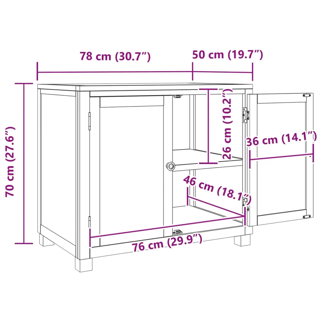 Armadietto con porta Marrone 78 x 50 x 70 cm Legno multistrato CFW2401622