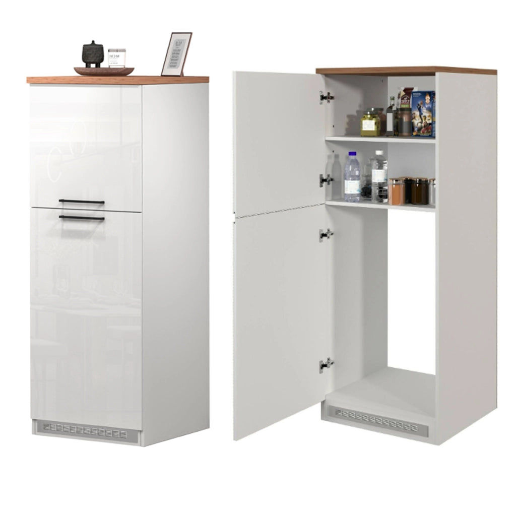 Cucinino Armend, Cucina Modulabile, Elettrodomestici non inclusi, Made in Italy, Bianco Lucido