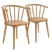 Set di 2 sedie in legno di olmo beige