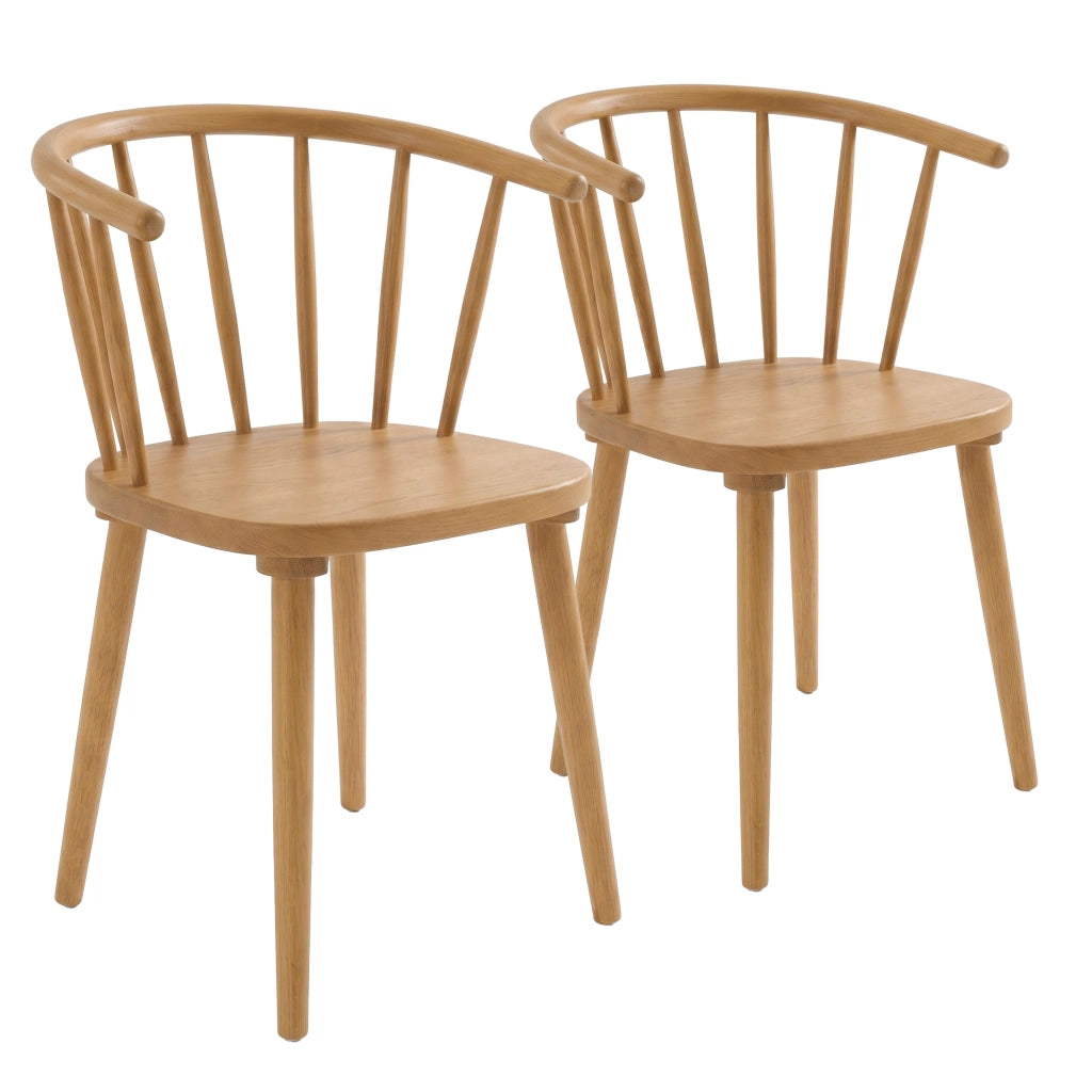 Set di 2 sedie in legno di olmo beige