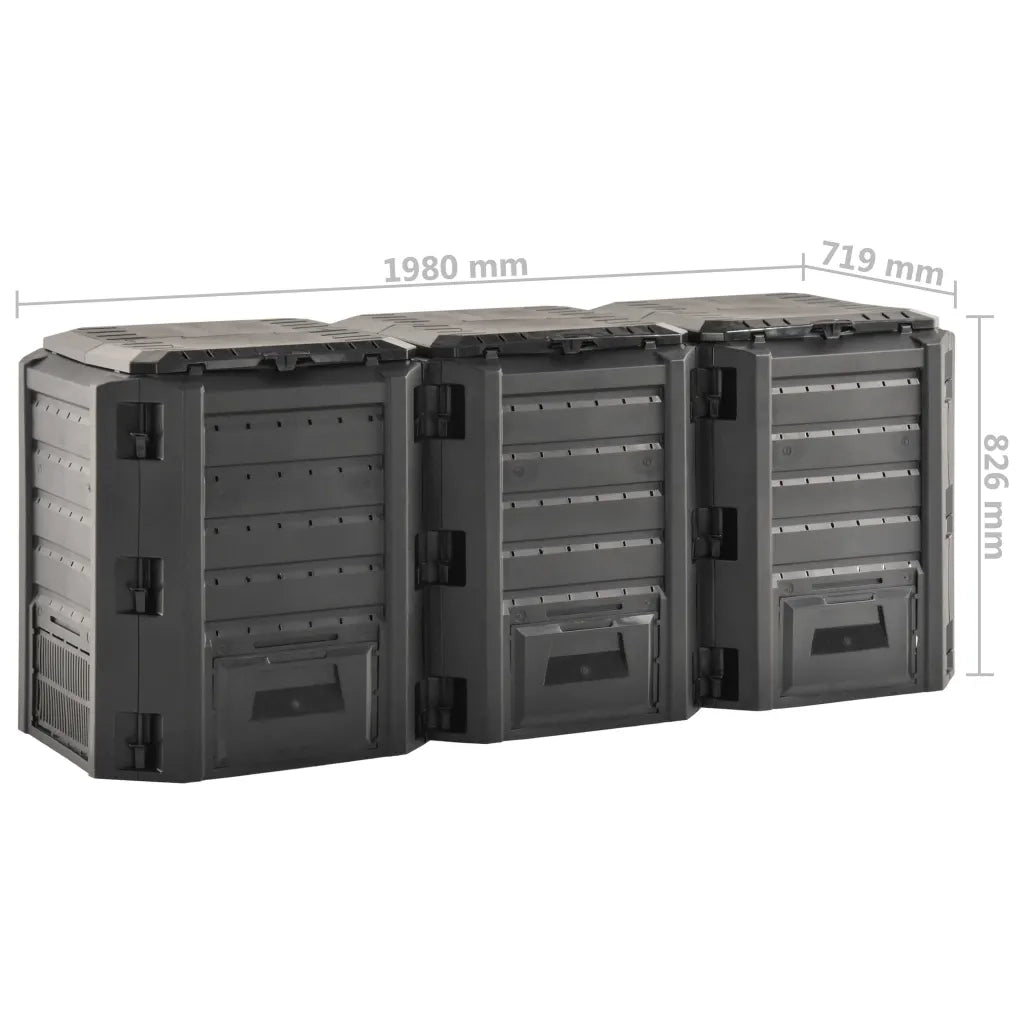 Compostiera da Giardino Nera 1200 L CFW5540415
