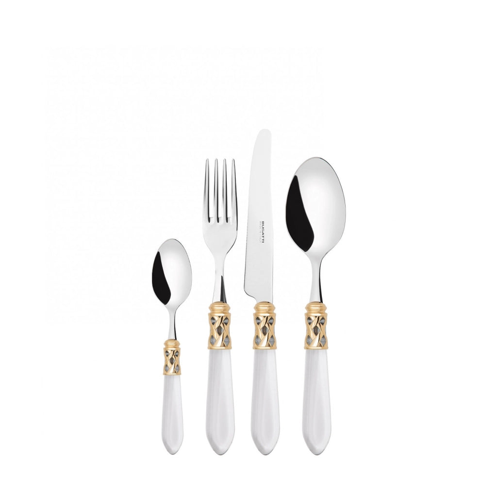 ALADDIN Ghiera Dorata, Posate Set 24 pz, Scatola Legno Wengè,