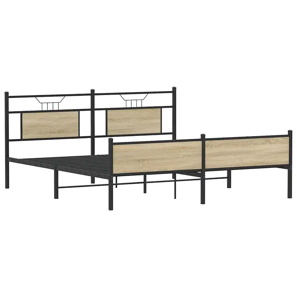 Giroletto senza Materaso in Metallo Rovere Sonoma 180x200 cm 3325125