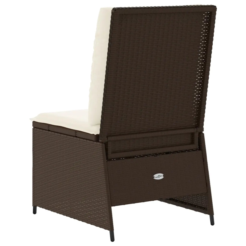 Divano Reclinabile da Giardino con Cuscini-Sofa da Giardino-Divano da esterno Marrone Polyrattan