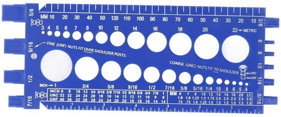 Misuratore di Bucature per Bucature Imperiali/Metriche - Apparecchio per il Controllo del Cavo - Muro a Serraggio - Dati di Identificazione - Fori per Spiedi - Strumento Facile da Usare - Misuratore di Cavi