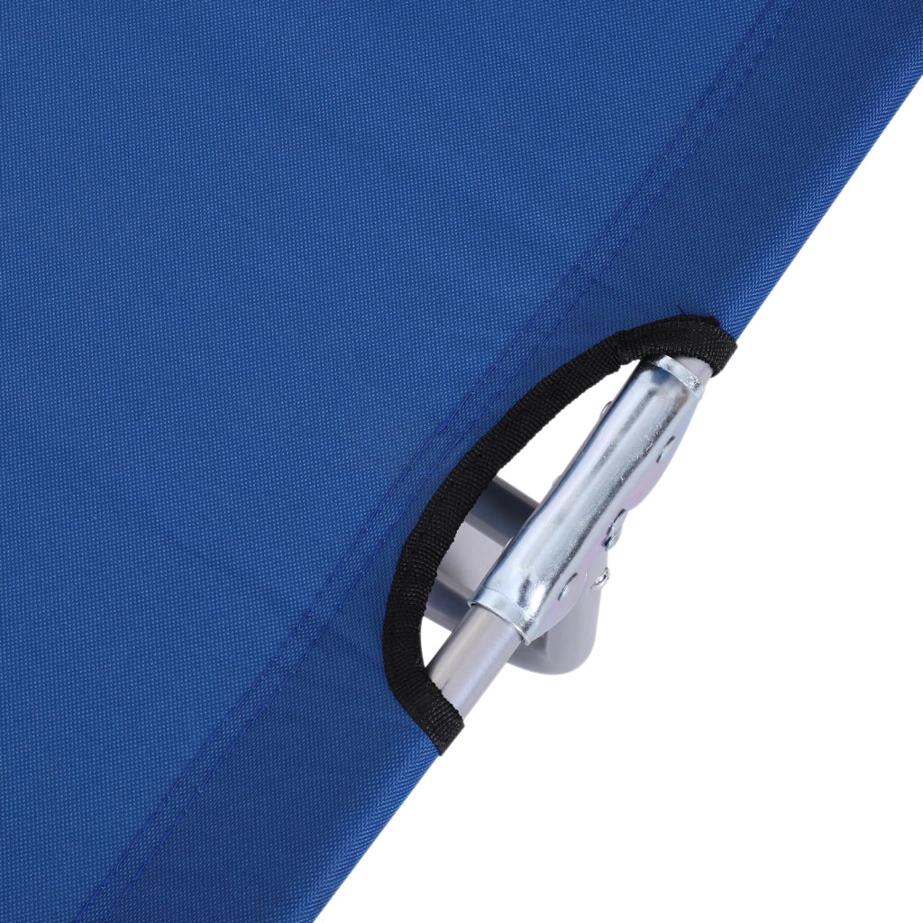 Parasole pieghevole telaio in metallo schienale regolabile 187×58×36cm blu