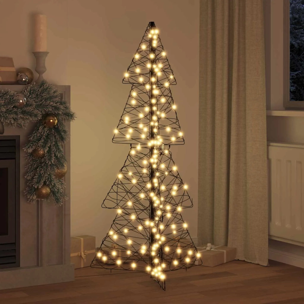 Albero di Natale con 160 LED Bianco caldo 150 cm Rattan