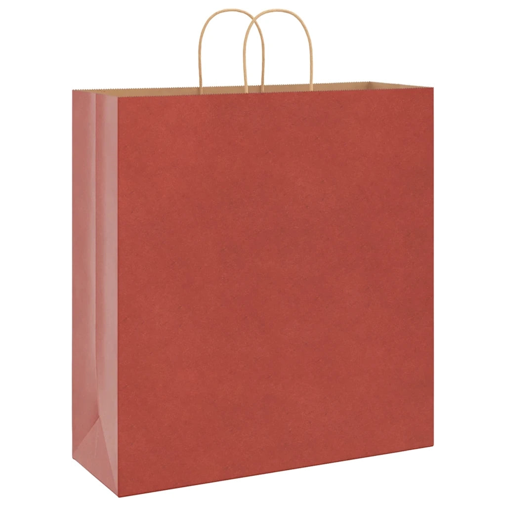 Sacchetti di Carta 250 pz con Manici Rossi 45x17x48 cm