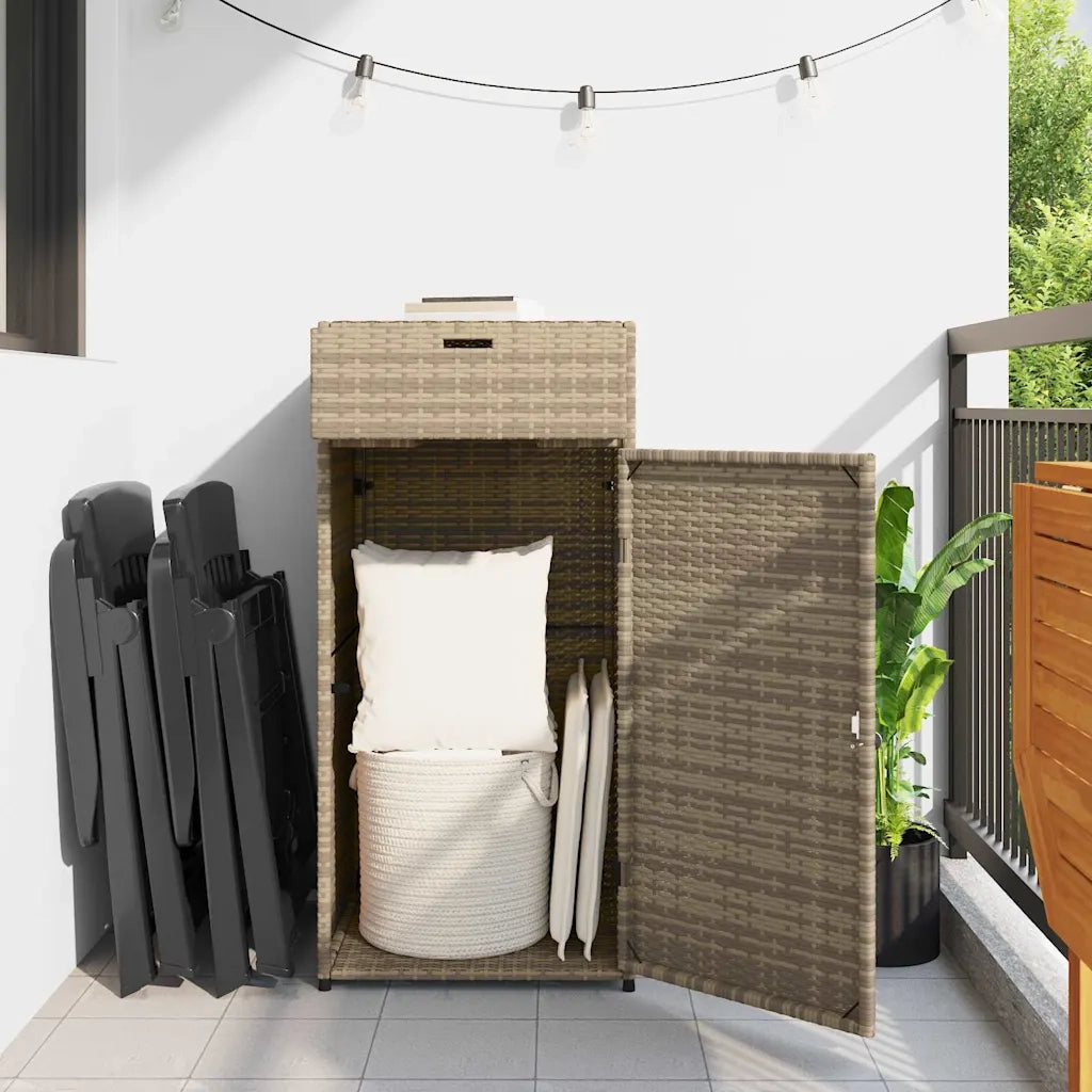 Armadietto Portaoggetti Giardino Beige 55x55x111cm Polyrattan