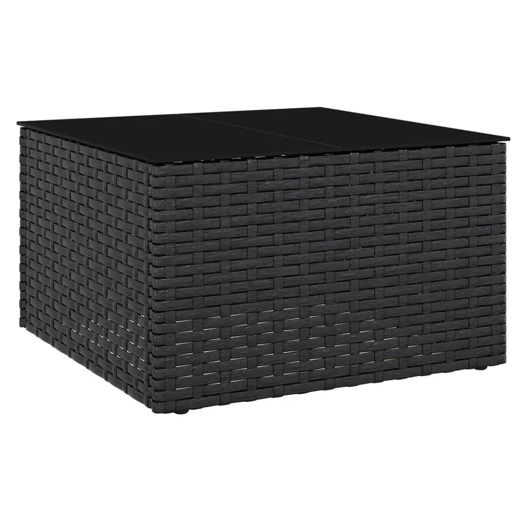 Set da Giardino 2 pz con Cuscini Nero in Polyrattan 362343