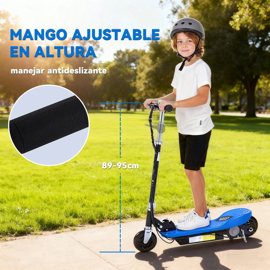 Pattinatore Elettrico Pieghevole per Bambini e Adolescenti ¨C zephmum ¨C 78x37x87-95 cm Blu