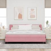 Letto a Molle con Materasso Rosa 180x200 cm Velluto