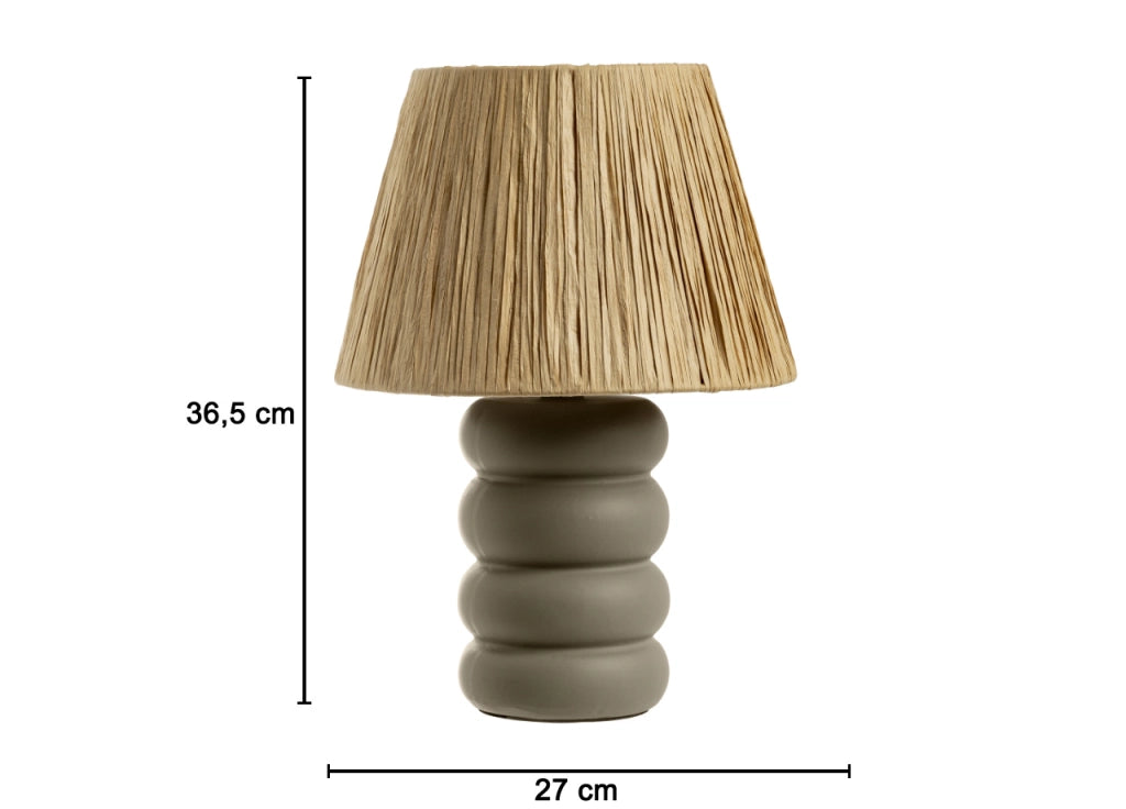 Lampada Da Tavolo Comodino Ricaricabile Accensione On/Off Modello Atene - Big - Beige