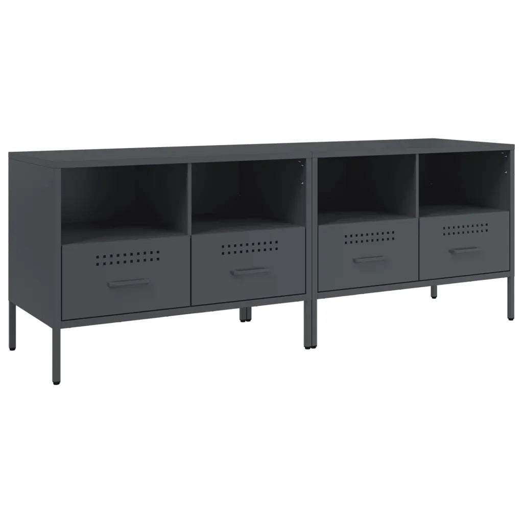 Mobili TV 2pz Antracite 68x39x50,5 cm in Acciaio
