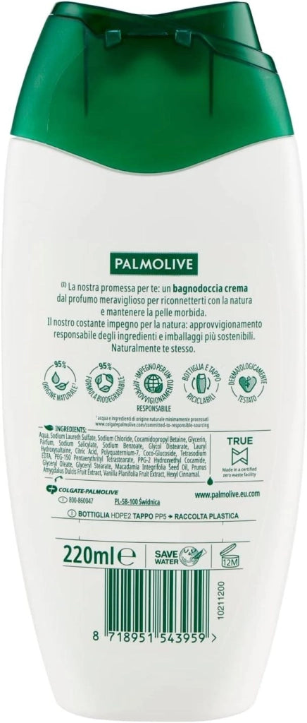 PALMOLIVE BAGNOSCHIUMA 220 ML NATURALS MACADAMIA E CACAO IDRATANTE DI ORIGINE NATURALE