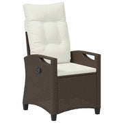 Sedia da Giardino | Sedie da Esterno reclinabile Marrone e Crema 56 x 60 x 112 cm