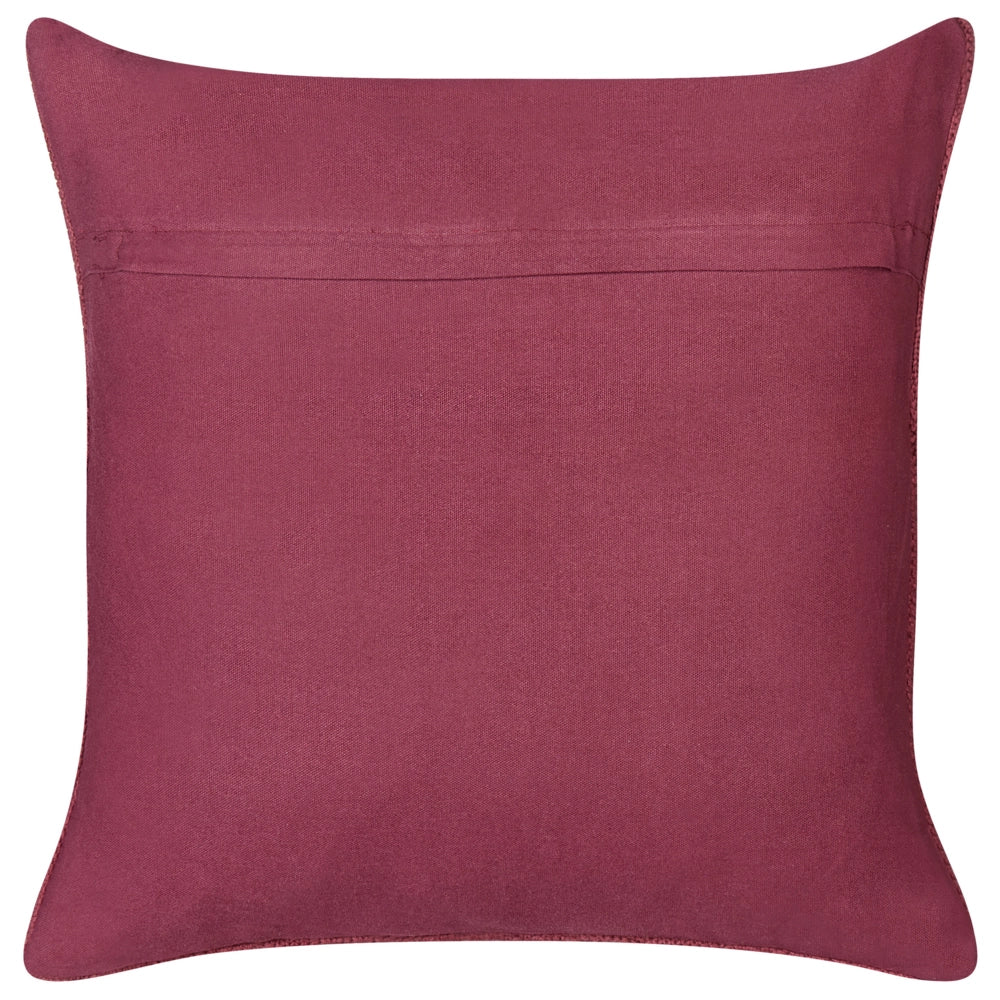 Set di 2 cuscini decorativi in cotone con disegno intrecciato bordeaux camera da letto soggiorno