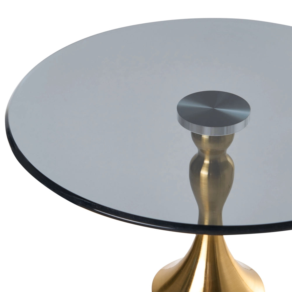 Tavolino in metallo grigio con piano in vetro temperato effetto marmo Tavolino da caffè piccolo Tavolino finale stile glamour
