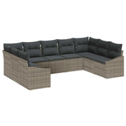 Set Divano da Giardino 9 pcs Grigio polyrattan 3355548