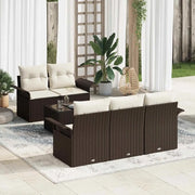 Set di divani con cuscino 6 pcs Marrone polyrattan 3345238