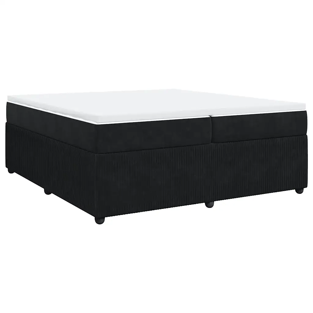 Giroletto a Molle con Materasso Nero 200x200 cm in Velluto