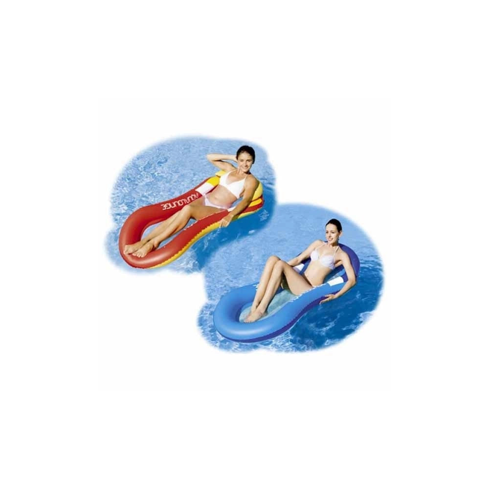 Trade Shop - Amaca Poltrona Lounge Materassino 160x84 Cm Rossa E Blu Gonfiabile Mare Piscina -