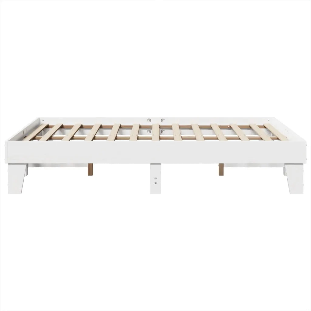 Letto senza Materasso-Struttura Letto Bianco 160x200 cm Legno Massello di Pino 242976