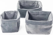 Tavolo di conservazione per bimbi, set di 3 contenitori di conservazione, organizzatore per la conservazione della culla, contenitore di conservazione per la camera da bagno (GRIGIO VELVET)