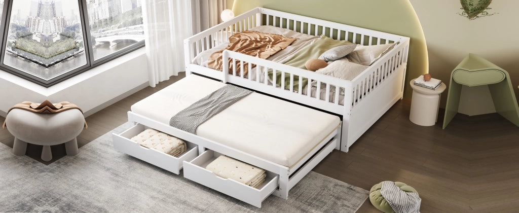 Divano letto con funzione letto estraibile in legno bianco 140x200 cm