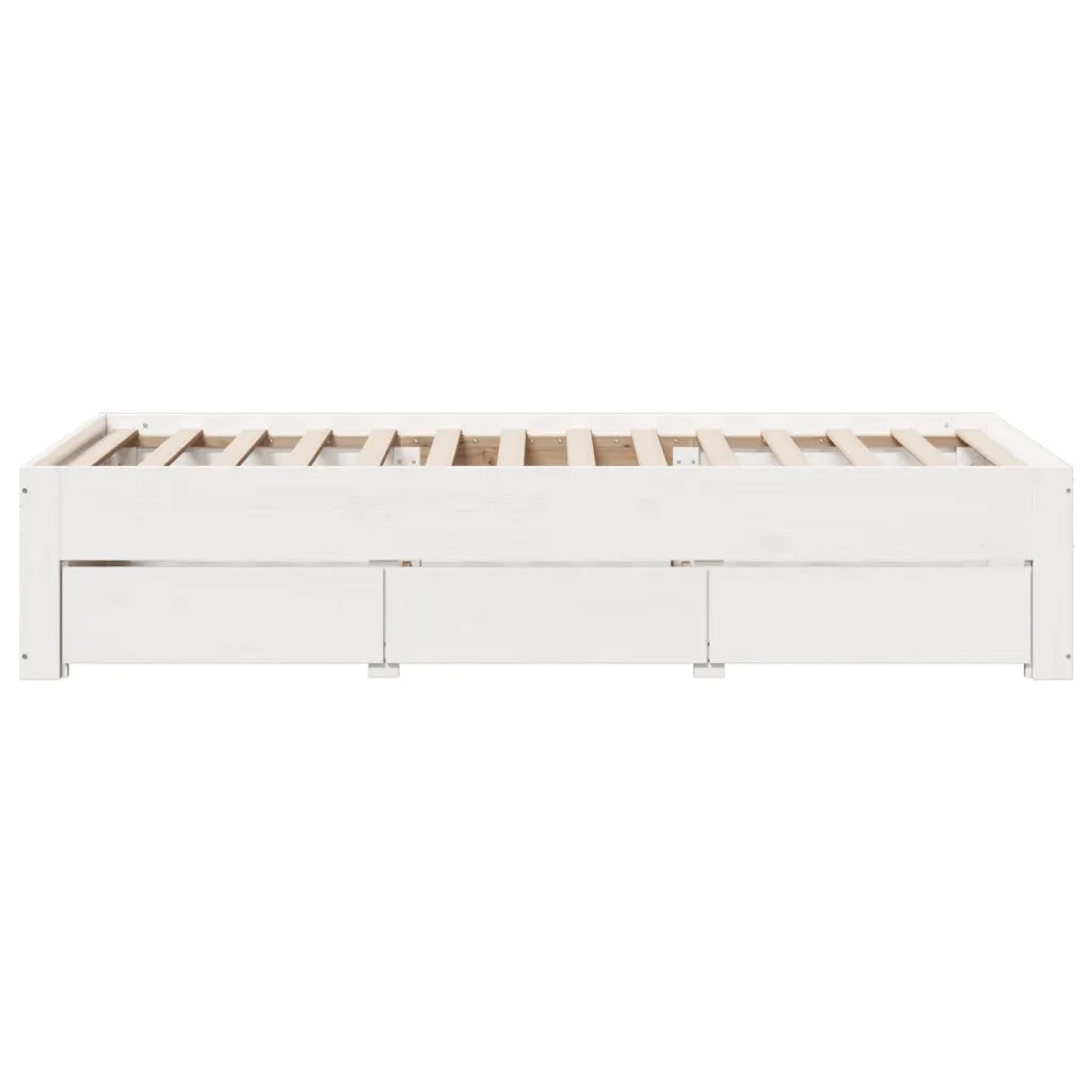 Giroletto senza Materasso con Cassetti Bianco 75x190 cm Pino