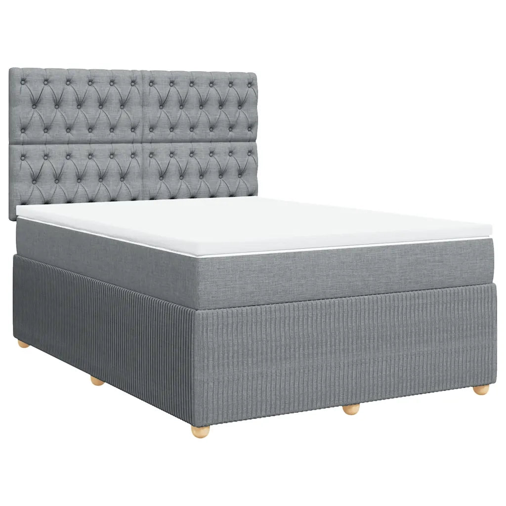 vidaXL Giroletto a Molle con Materasso Grigio Chiaro 140x190cm Tessuto