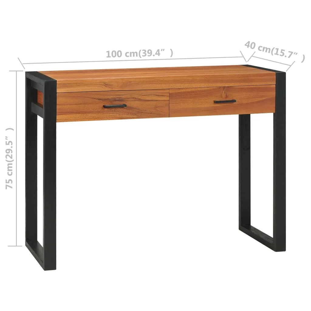 vidaXL Scrivania con 2 Cassetti 100x40x75 cm in Legno di Teak