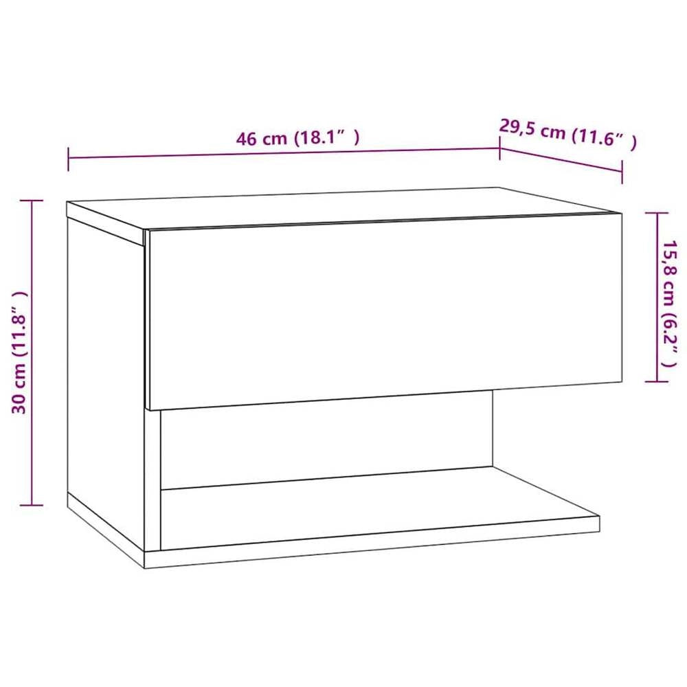 Wall-mounted Bedside Table Sonoma Oak
