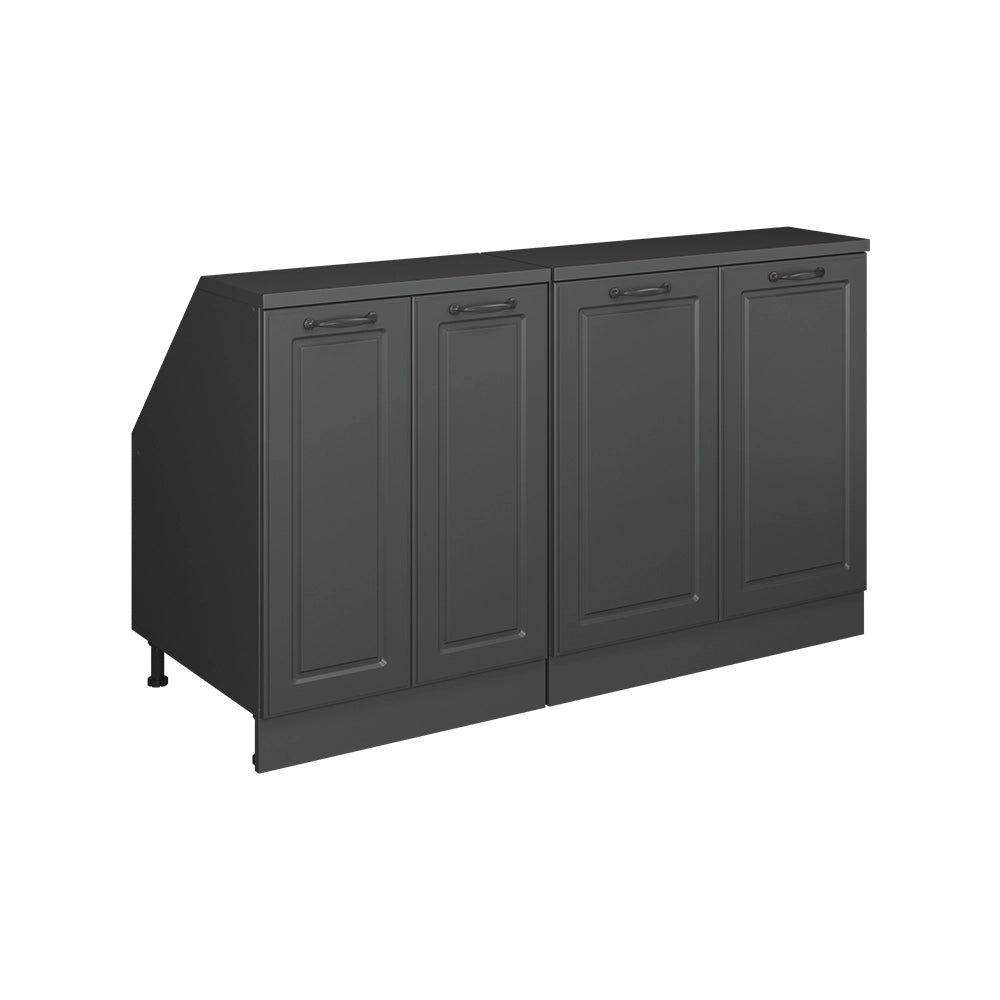 Set di mobili sottotetto Rion Antracite rustico/Antracite 140 cm Set di 2 carcasse armadio profondità 60 cm Vicco