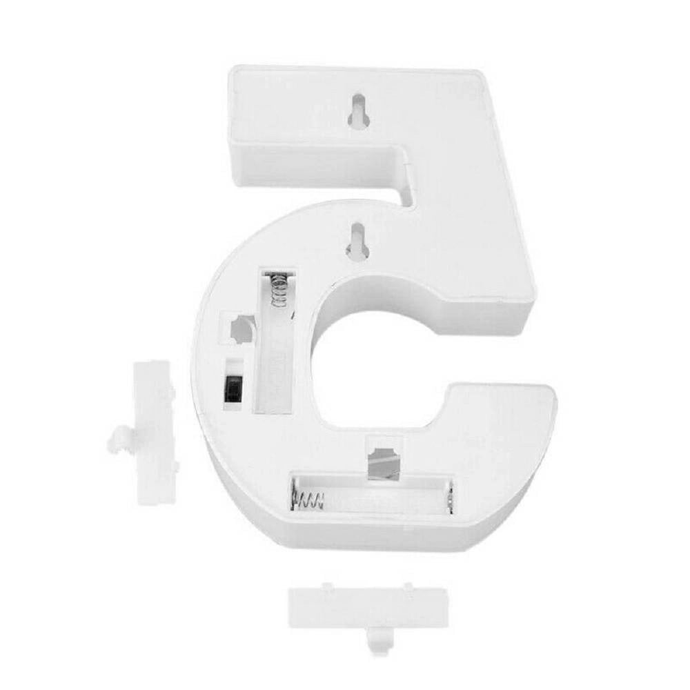 Trade Shop - Numero 5 Luminoso Bianco A Led Decoro Per Eventi Feste Luce Calda 3000k 16x3cm -