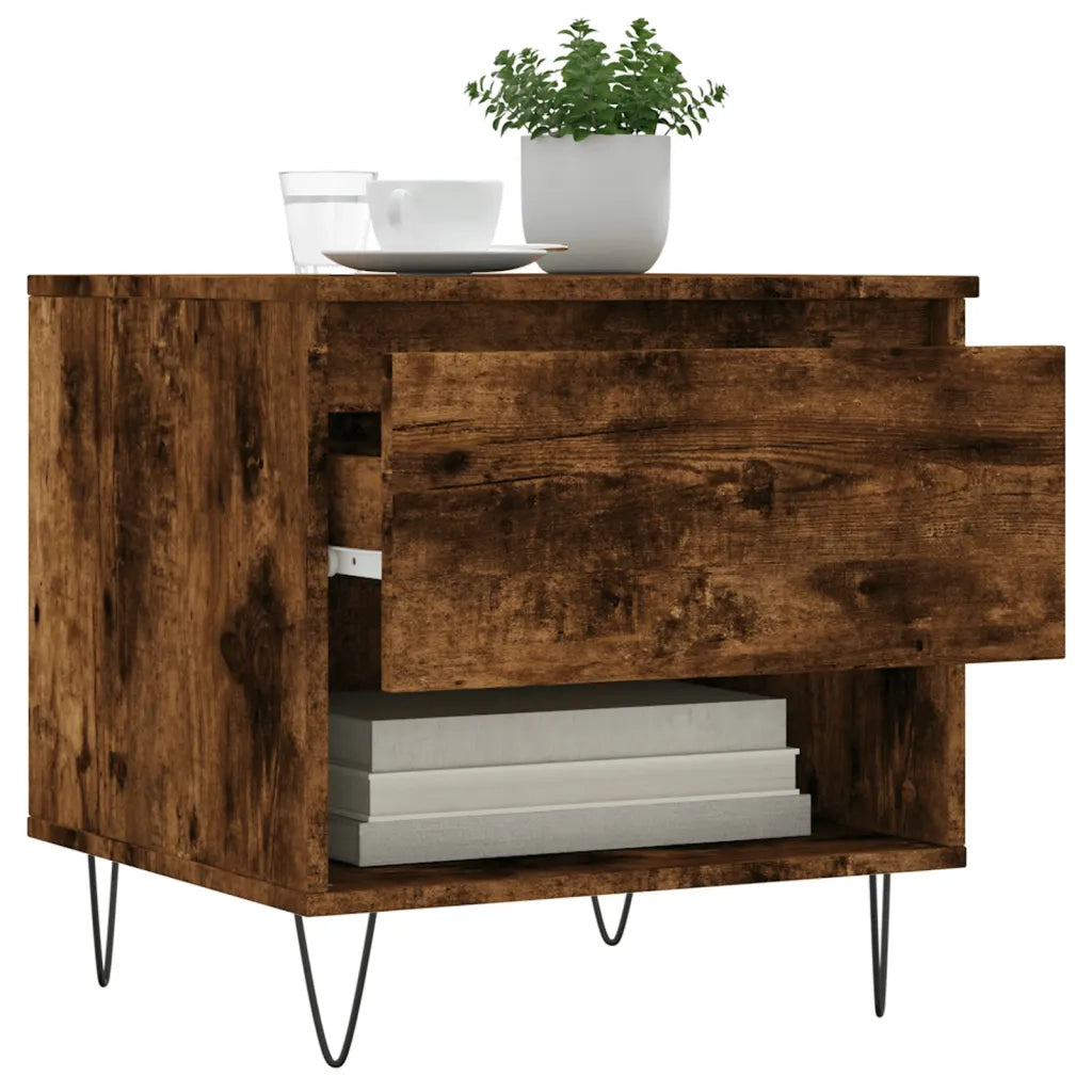 Tavolini Salotto 2pz Rovere Fumo 50x46x50 cm Legno Multistrato 830919