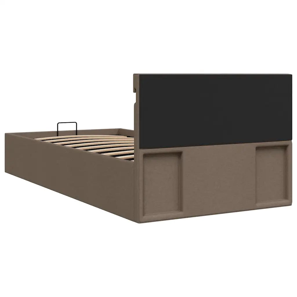 Letto Idraulico Contenitore LED Grigio Talpa Tessuto 90x200cm  cod mxl 62224