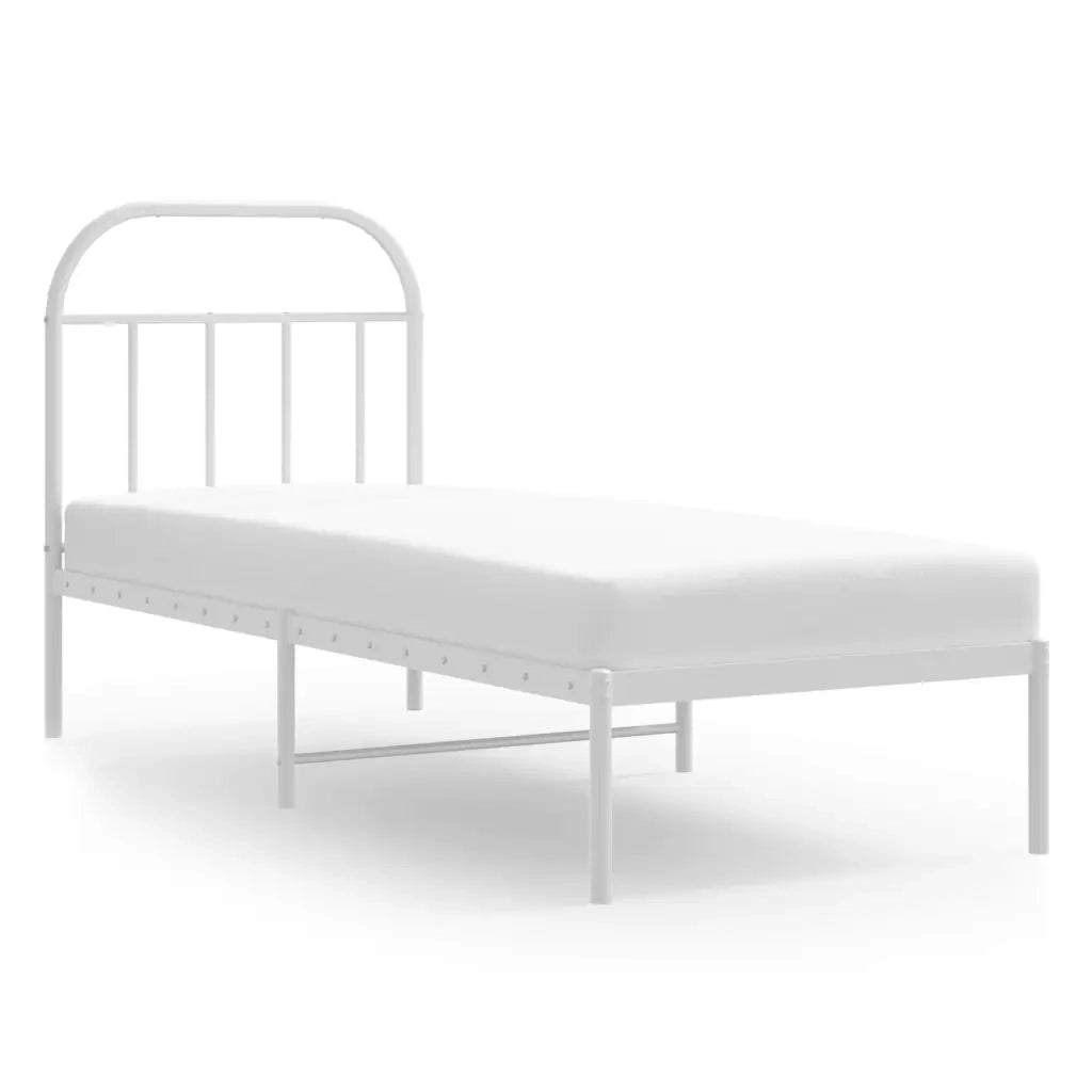 Giroletto senza Materaso con Testiera Metallo Bianco 75x190 cm 353674